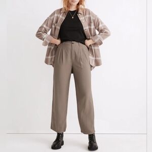 Madewell Barroway Wide-Leg Crop Pants in Coastal Granite